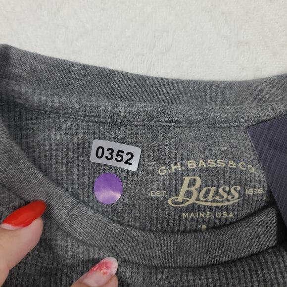G.H. Bass thermal/waffle men's Grey pullover Gorpcore coast to coast Size Small - Picture 7 of 7